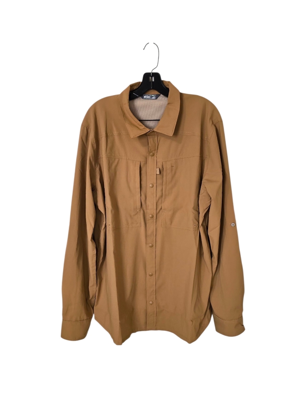Stio Tan Zip Chest Pocket Long Sleeve Snap Up Shirt Men's XL Fishing NWOT